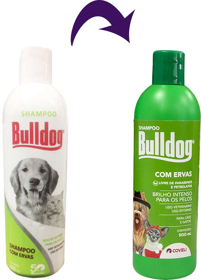 Shampoo Coveli Desodorante com Ervas Bulldog para Cães e Gatos - 500 mL