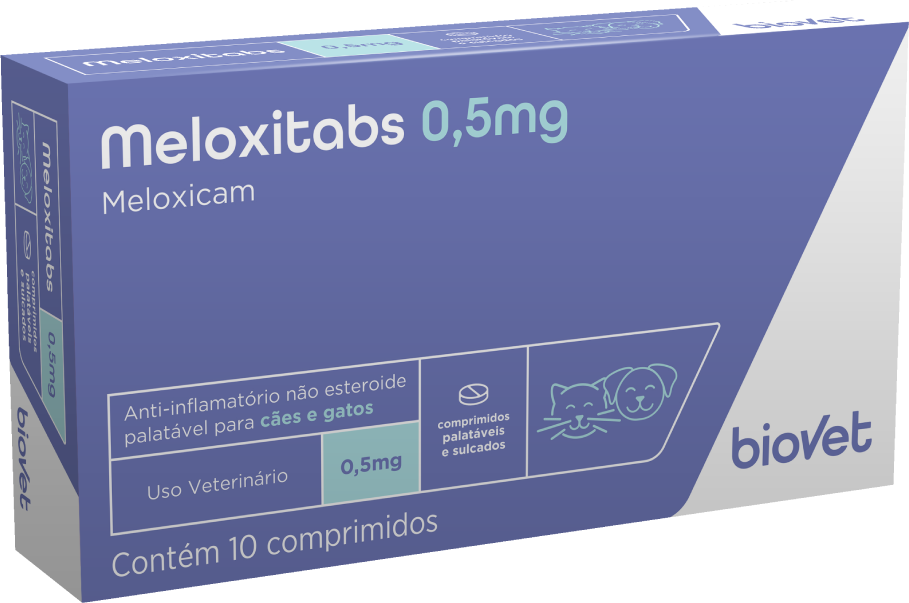 Anti-inflamatório Meloxitabs Biovet 0,5 mg - 10 Comprimidos