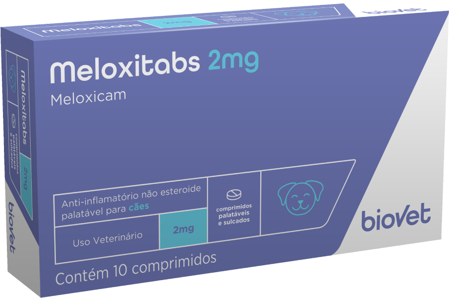 Anti-inflamatório Meloxitabs Biovet 2 mg - 10 Comprimidos