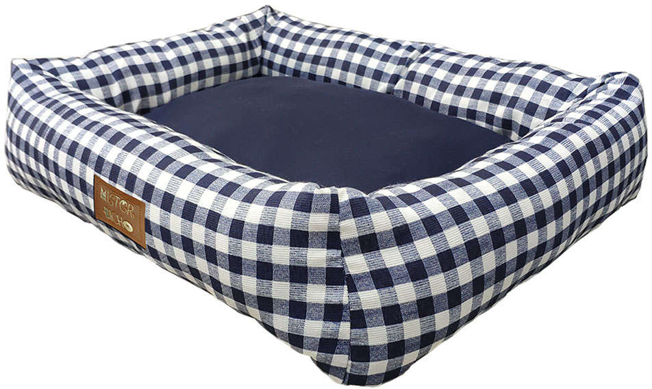 Cama Mister Bicho Xadrez Basic Azul - Tam. G