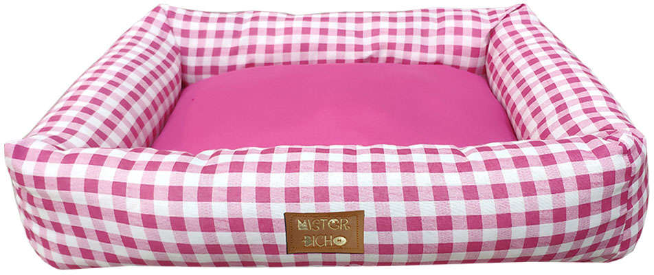 Cama Mister Bicho Xadrez Basic Rosa - Tam. G