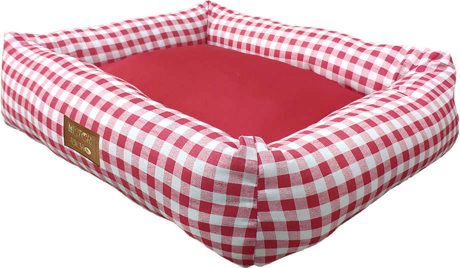 Cama Mister Bicho Xadrez Basic Vermelho - Tam. M