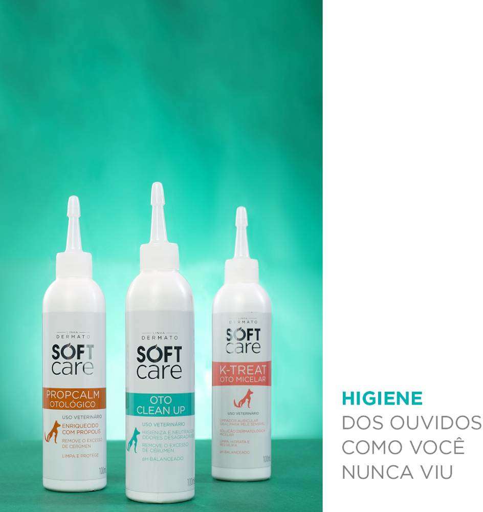 Solução Pet Society Soft Care Limpeza Auricular Oto Clean Up - 100 mL