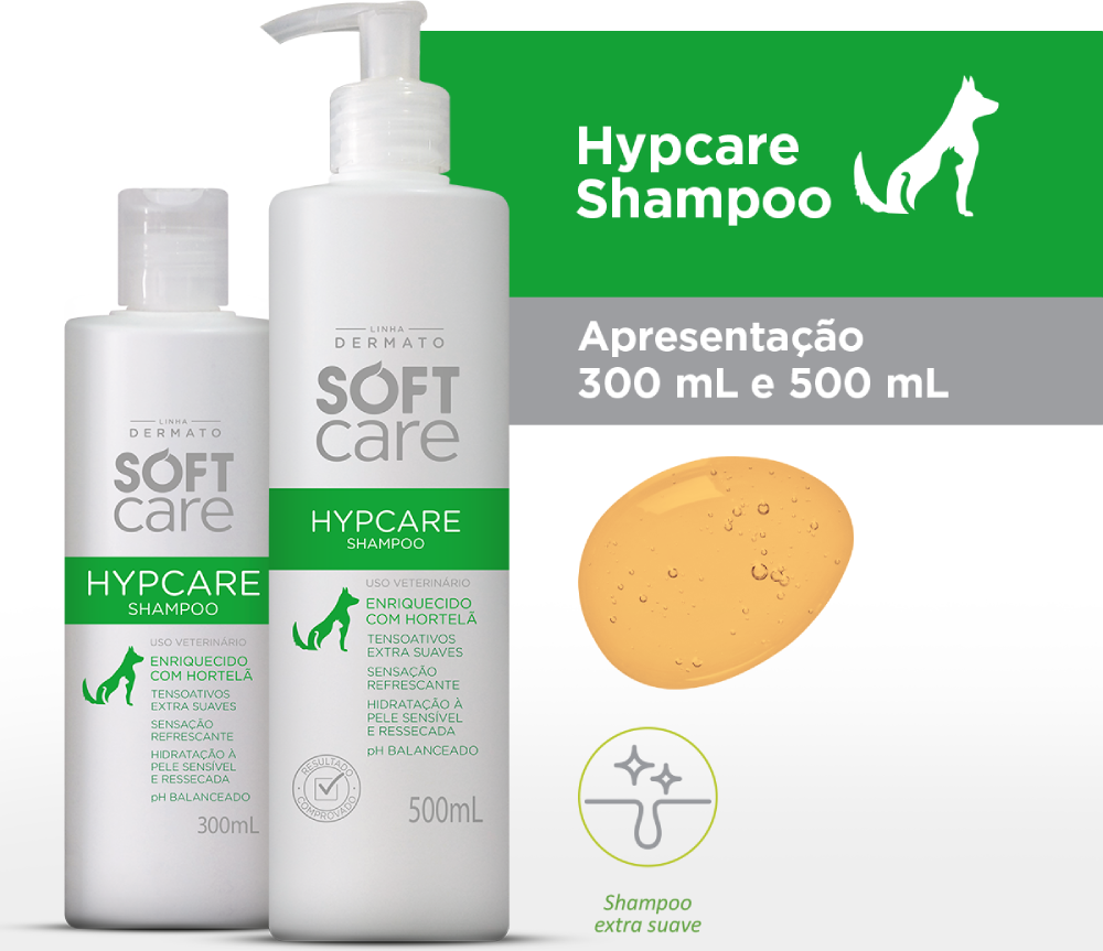 Shampoo Soft Care Hypcare para Pele Ressecada - 300 mL