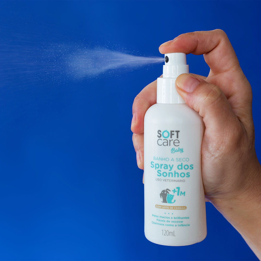 Banho a Seco Soft Care Baby Spray dos Sonhos para Cães e Gatos +1M - 120 mL
