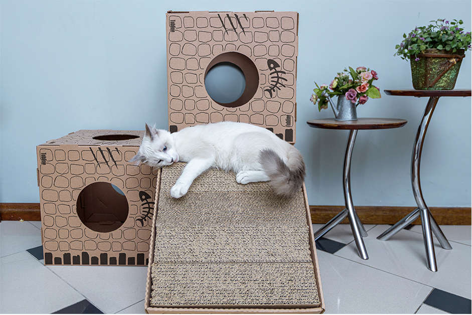 Brinquedo Arranhador de Papelão para Gatos - Tam. P