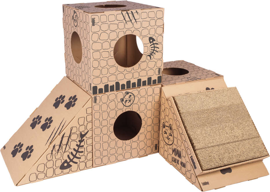 Brinquedo Cubo de Papelão para Gatos - 2 Unidades