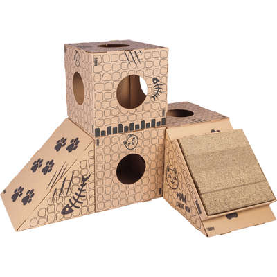 Brinquedo Cubo de Papelão para Gatos