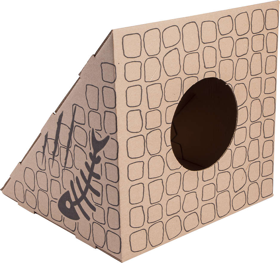 Brinquedo Cubo e Rampa de Papelão para Gatos - 2 Unidades
