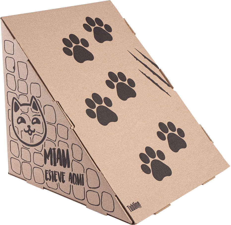Brinquedo Cubo e Rampa de Papelão para Gatos - 2 Unidades
