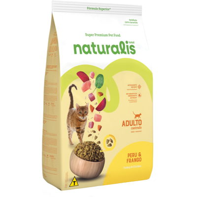 Ração Seca Total Naturalis Peru e Frango para Gatos Adultos Castrados