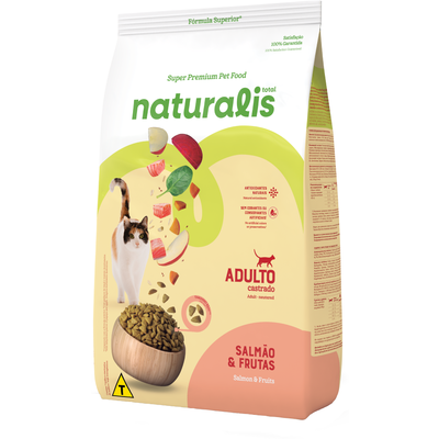 Ração Seca Total Naturalis Salmão e Frutas para Gatos Adultos Castrados