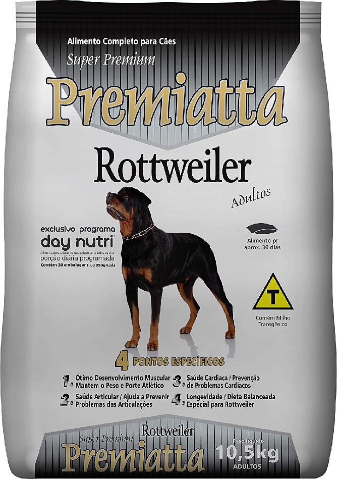 Ração Premiatta Rottweiler para Cães Adultos - 10,5Kg