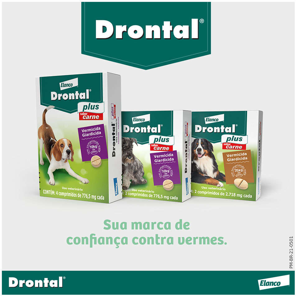 Vermífugo Elanco Drontal Plus Sabor Carne Cães 35Kg - 2 Comprimidos