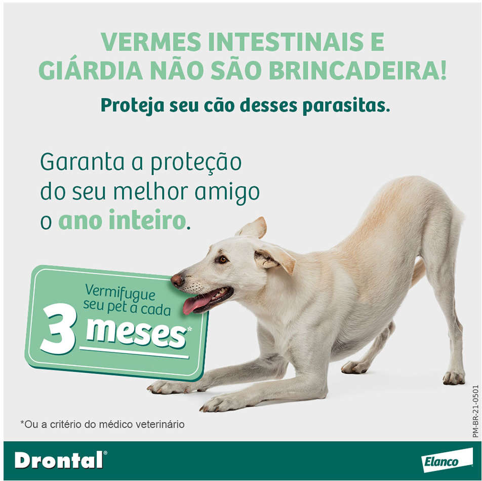 Vermífugo Elanco Drontal Plus Sabor Carne Cães 35Kg - 2 Comprimidos