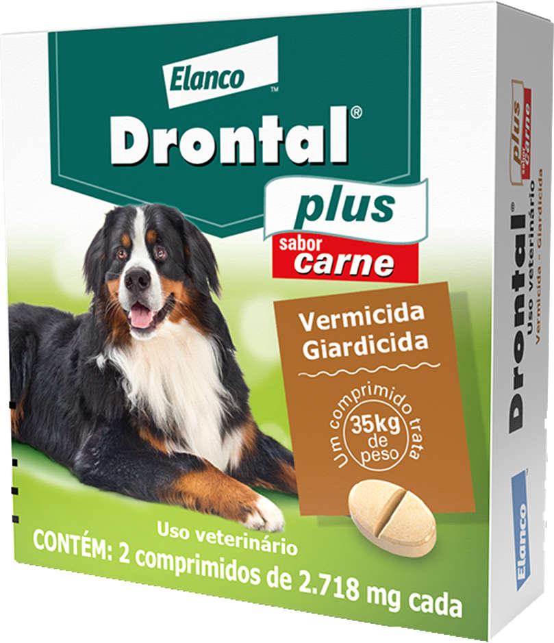 Vermífugo Elanco Drontal Plus Sabor Carne Cães 35Kg - 2 Comprimidos