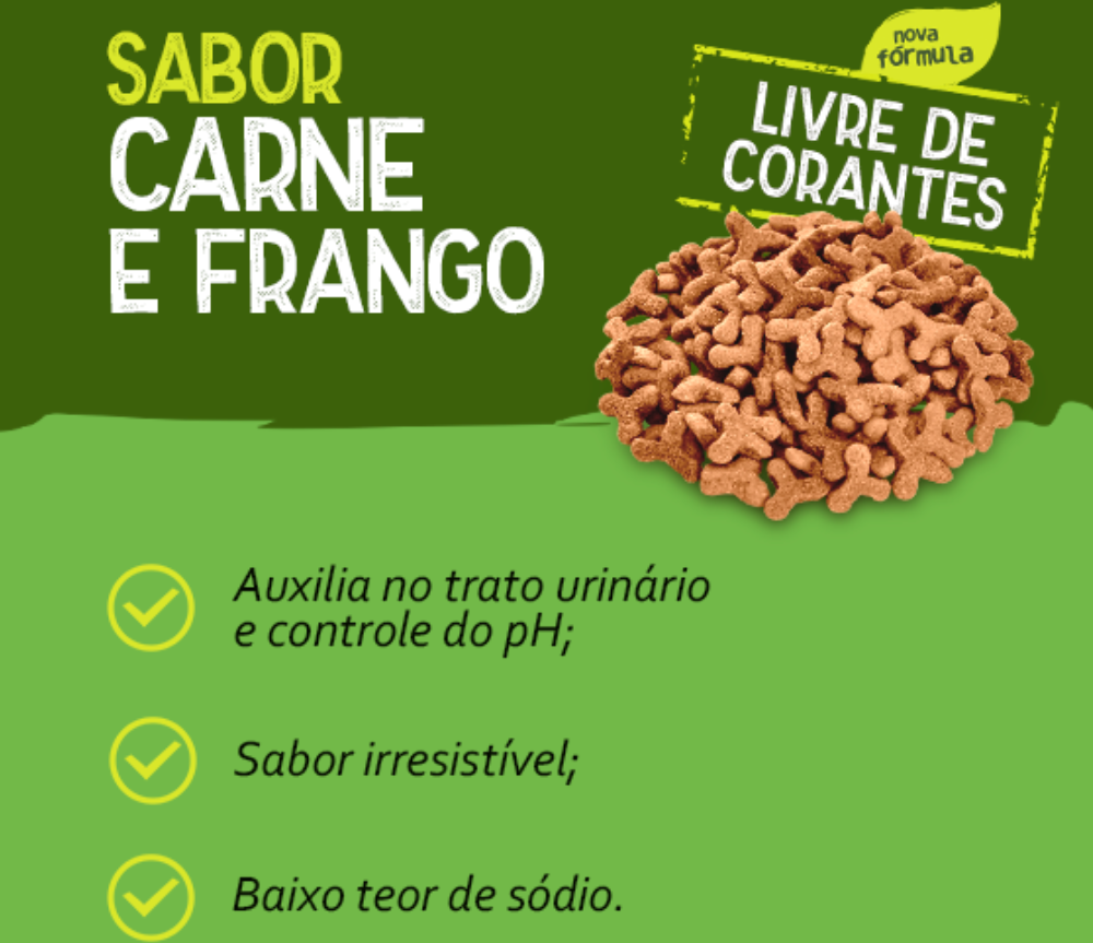 Ração Seca Fluffy Cat Carne e Frango para Gatos Adultos - 1Kg