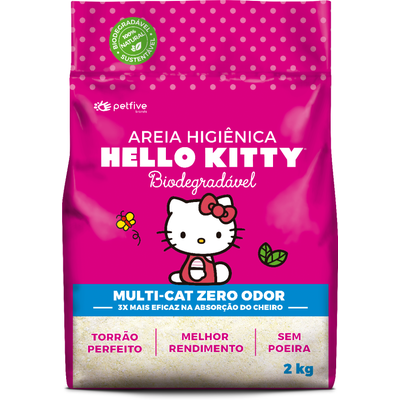 Areia Sanitária Hello Kitty Bio Rosa