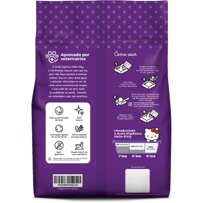 Areia Sanitária Hello Kitty Bio Roxa