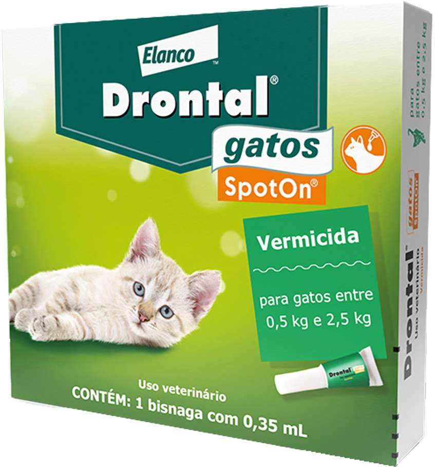 Vermífugo Drontal SpotOn para Gatos de 0,5Kg a 2,5Kg - 1 Bisnaga
