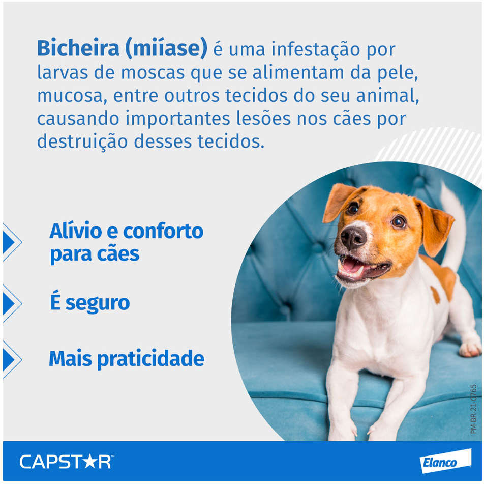 Antipulgas Capstar 11 mg para Cães e Gatos até 11,4Kg - 1 Comprimido