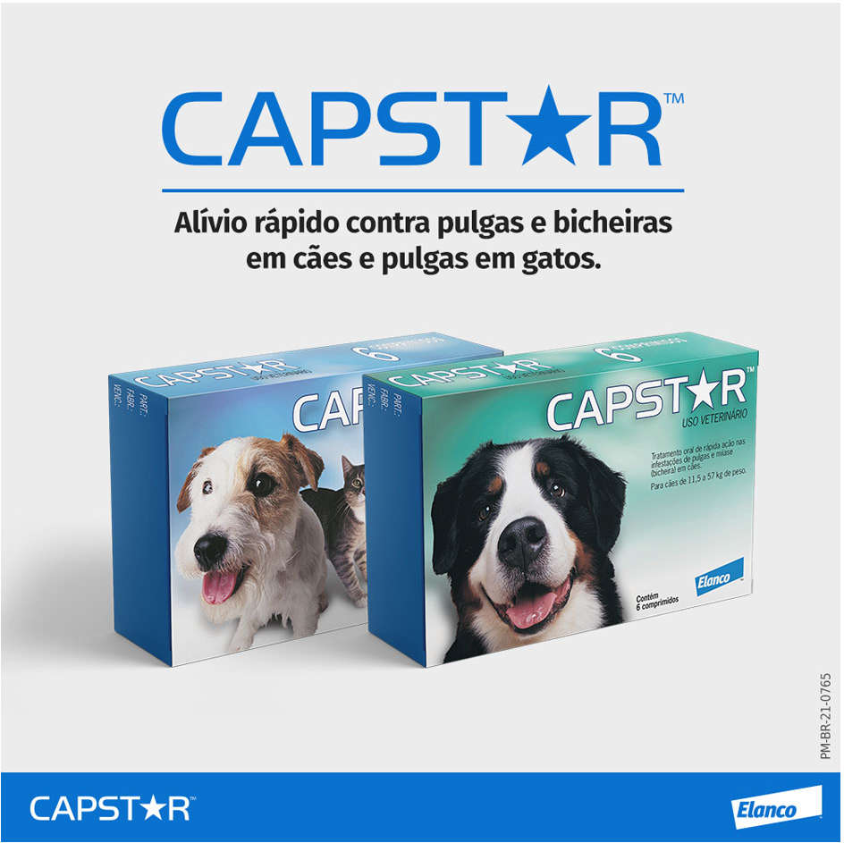 Antipulgas Capstar 11 mg para Cães e Gatos até 11,4Kg - 1 Comprimido