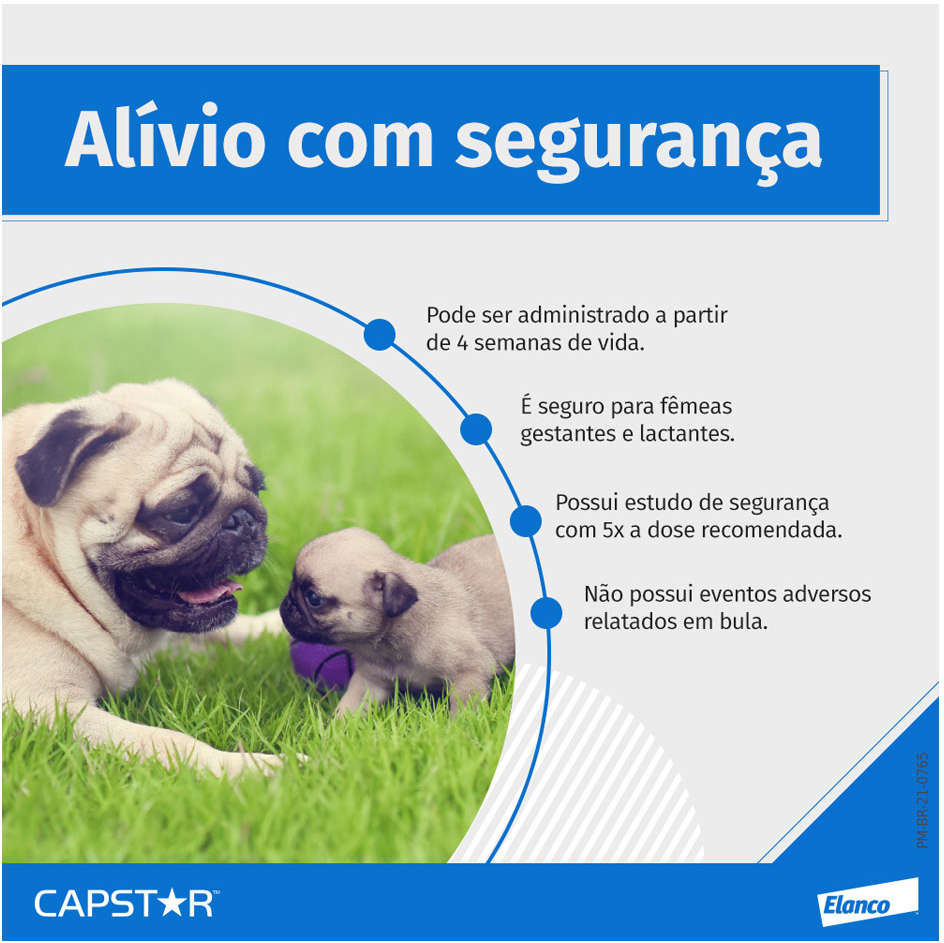 Antipulgas Capstar 11 mg para Cães e Gatos até 11,4Kg - 1 Comprimido