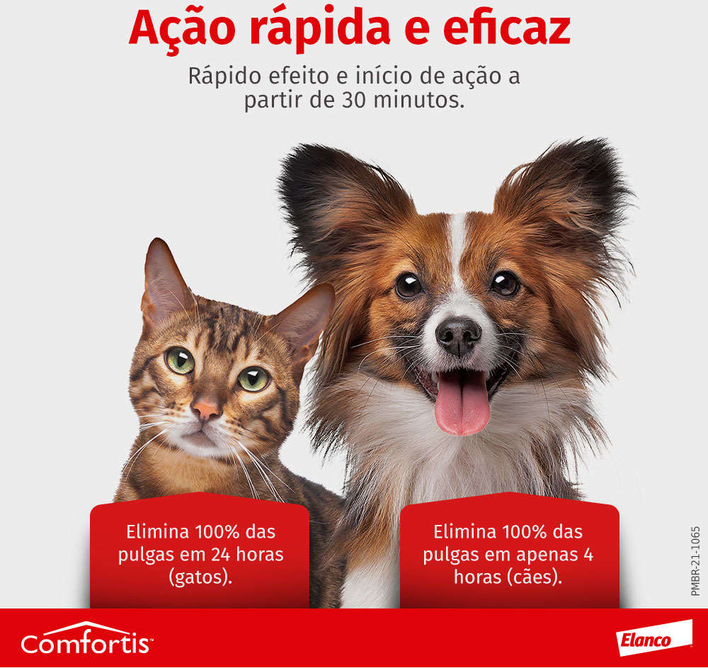 Antipulgas Comfortis 140 mg para Cães e Gatos de 2,3 a 4Kg - 3 Comprimidos