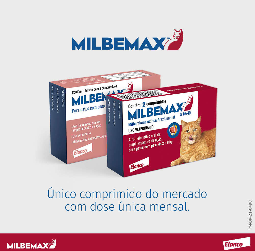 Vermifugo Elanco Milbemax FC para Gatos até 2Kg - 2 Comprimidos
