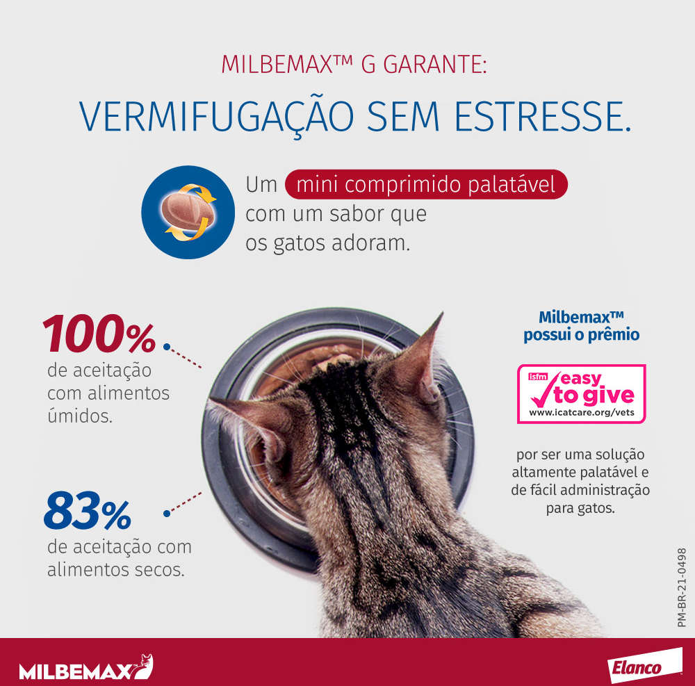 Vermifugo Elanco Milbemax FC para Gatos até 2Kg - 2 Comprimidos
