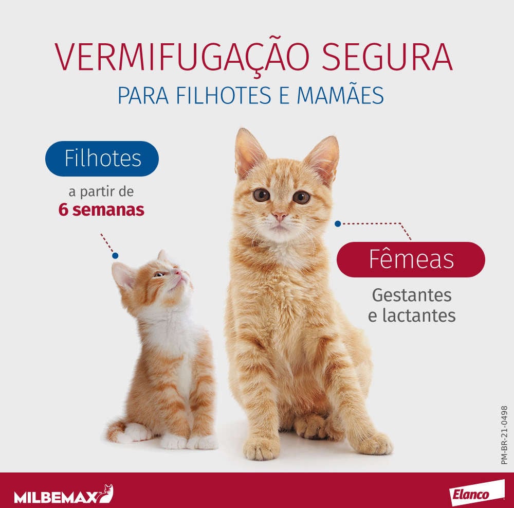 Vermifugo Elanco Milbemax FC para Gatos até 2Kg - 2 Comprimidos