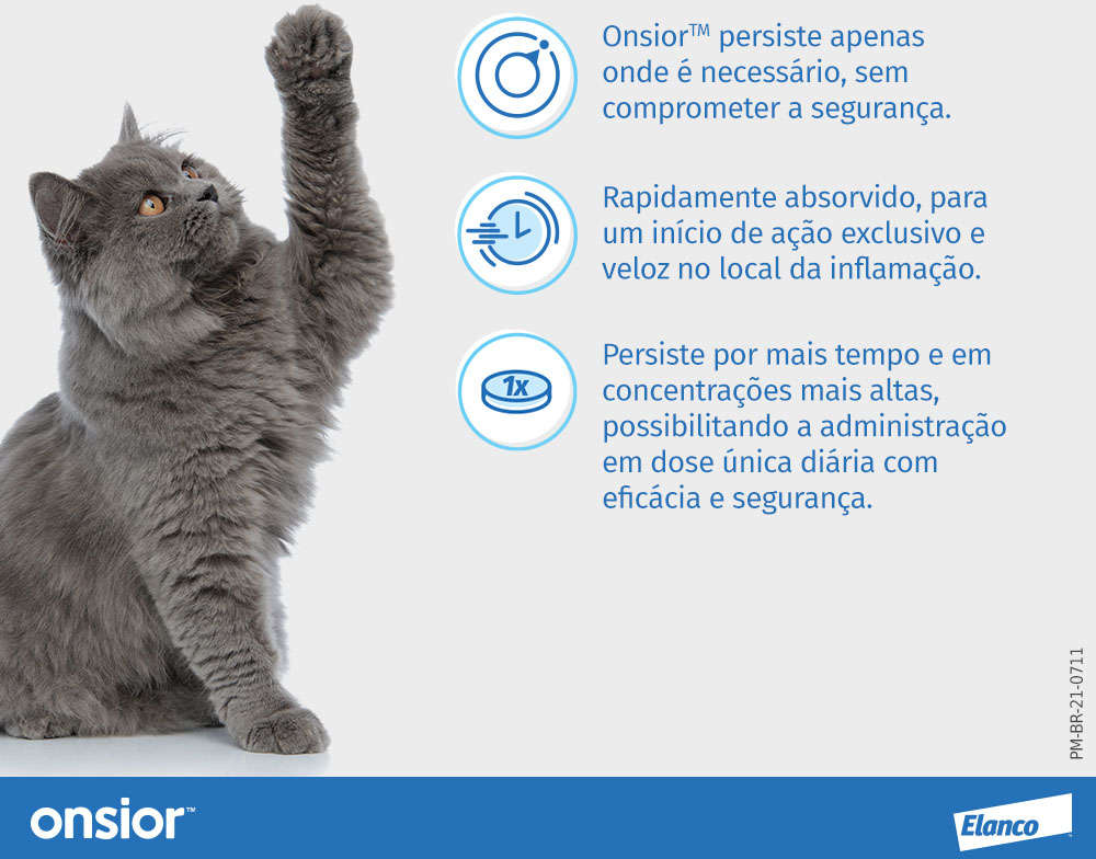 Anti-Inflamatório Elanco Onsior para Gatos acima de 2,5Kg - 6 mg