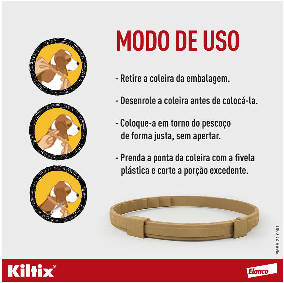 Coleira Elanco Antipulgas e Carrapatos Kiltix - Tam. G
