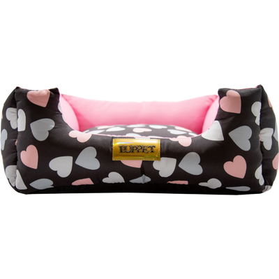 Cama Luppet Quadrada Preto Coração