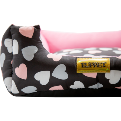 Cama Luppet Quadrada Preto Coração
