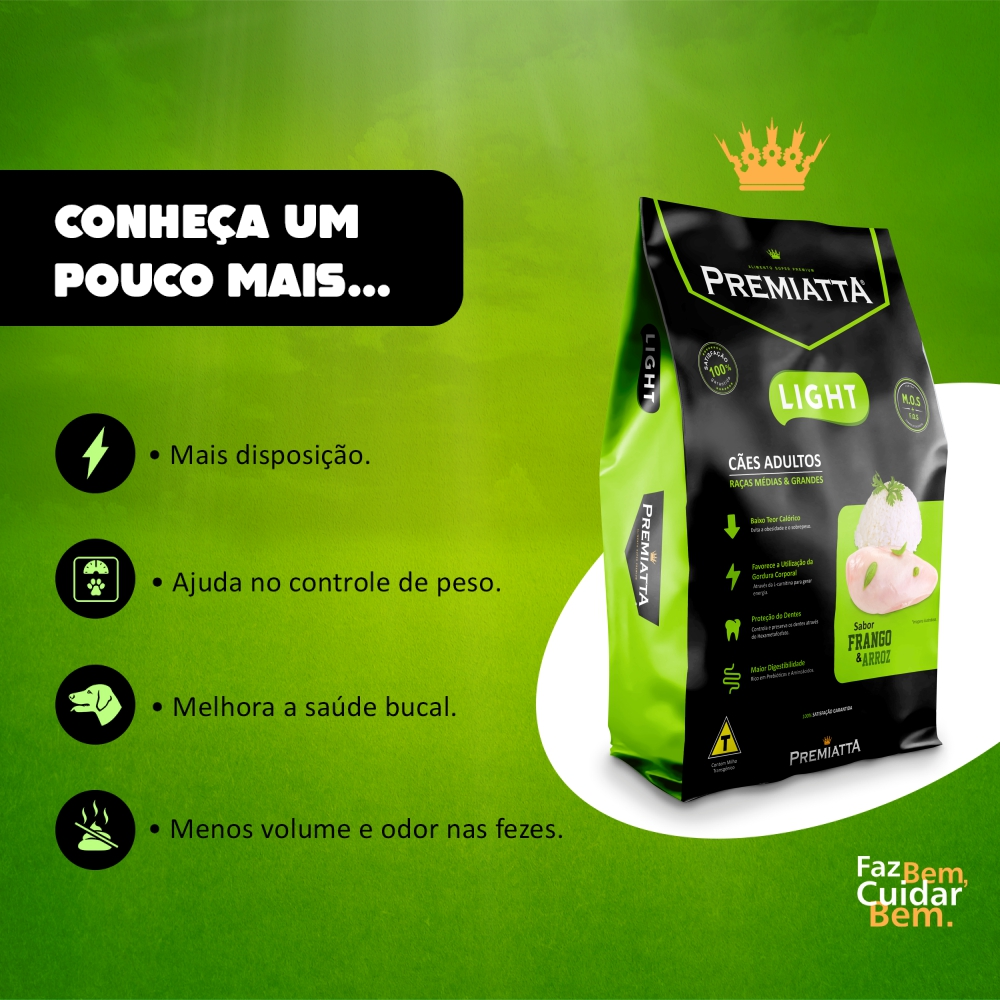 Ração Premiatta Nutri Care Light para Cães Adultos - 15Kg