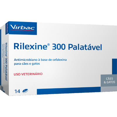 Antibiótico Virbac Rilexine Palatável para Cães e Gatos - 14 Comprimidos