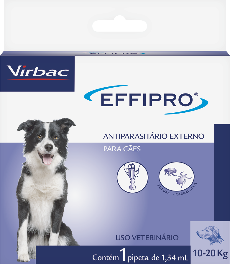 Antipulgas e Carrapatos Effipro 134 mg para Cães de 10 a 20Kg - 1 Pipeta