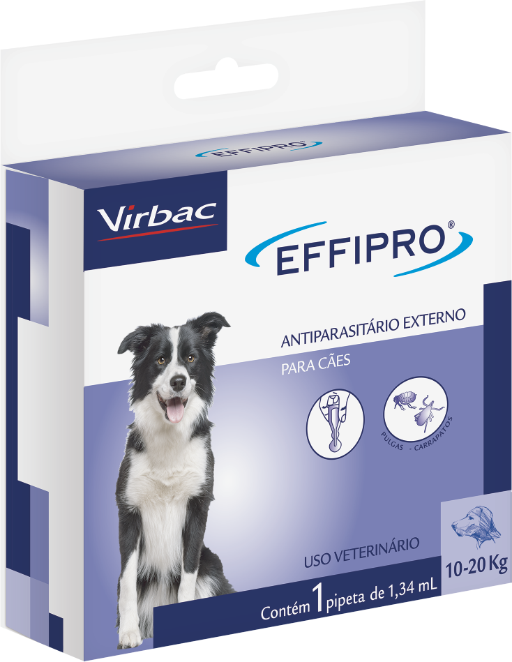Antipulgas e Carrapatos Effipro 134 mg para Cães de 10 a 20Kg - 1 Pipeta