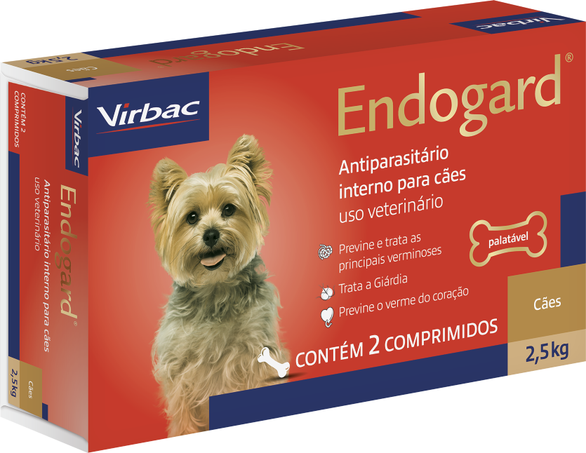 Vermífugo Virbac Endogard para Cães até 2,5Kg - 2 comprimidos