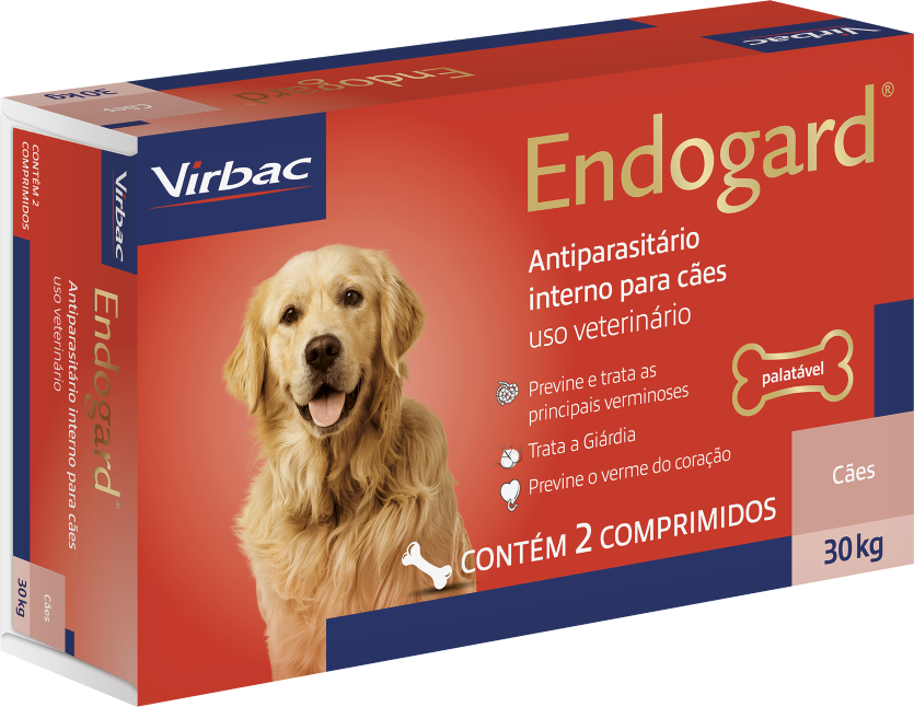 Vermífugo Virbac Endogard para Cães até 30Kg - 2 comprimidos