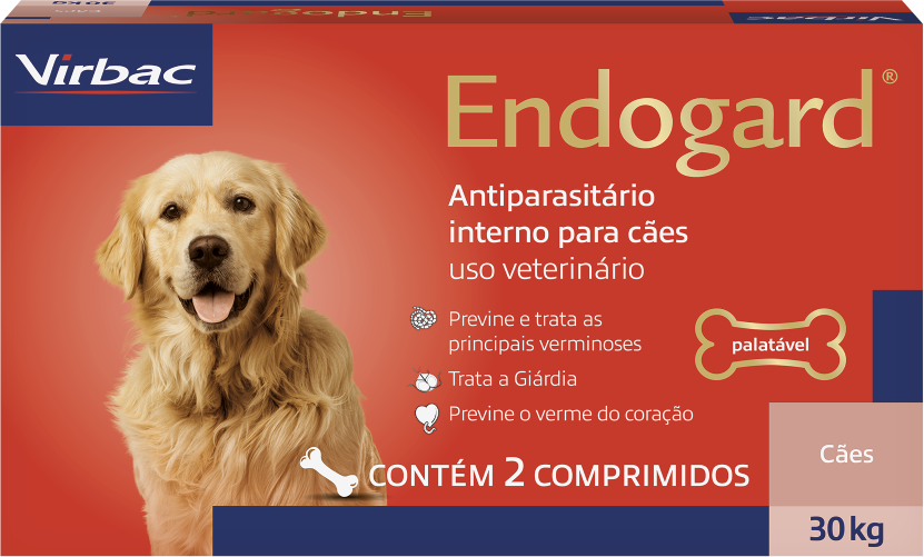 Vermífugo Virbac Endogard para Cães até 30Kg - 2 comprimidos