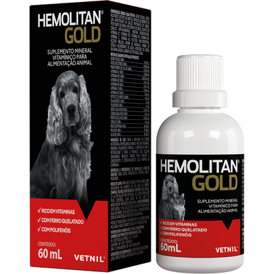 Suplemento Vetnil Hemolitan Gold Gotas