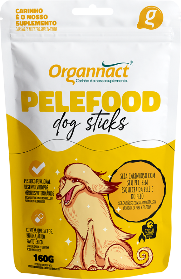 Suplemento Organnact Pelefood Dog Sticks para Cães - 160 g
