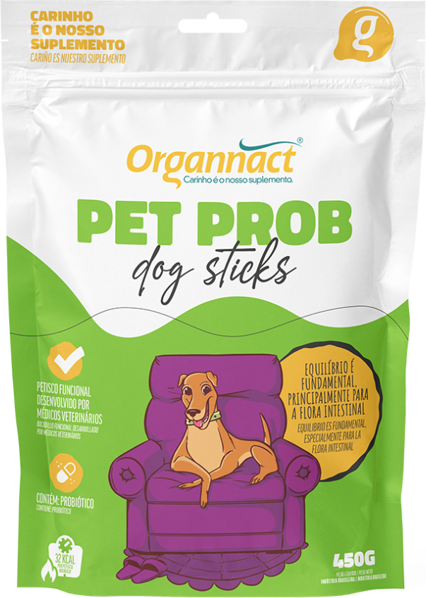 Suplemento Organnact Pet Prob Dog Sticks para Cães - 450 g
