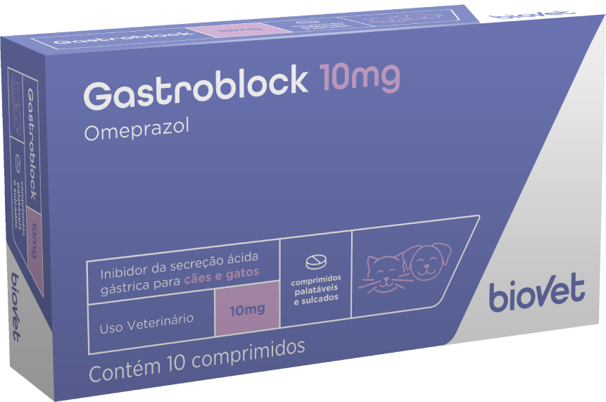 Antiácido Biovet GastroBlock Omeprazol 10 mg - 10 Comprimidos