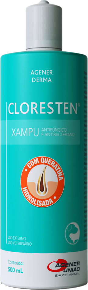 Shampoo Agener União Dr. Clean Cloresten Antifúngico e Antibacteriano para Cães e Gatos - 500 mL