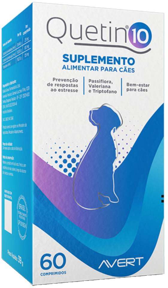 Suplemento Avert Quetin 10 para Cães - 60 Comprimidos