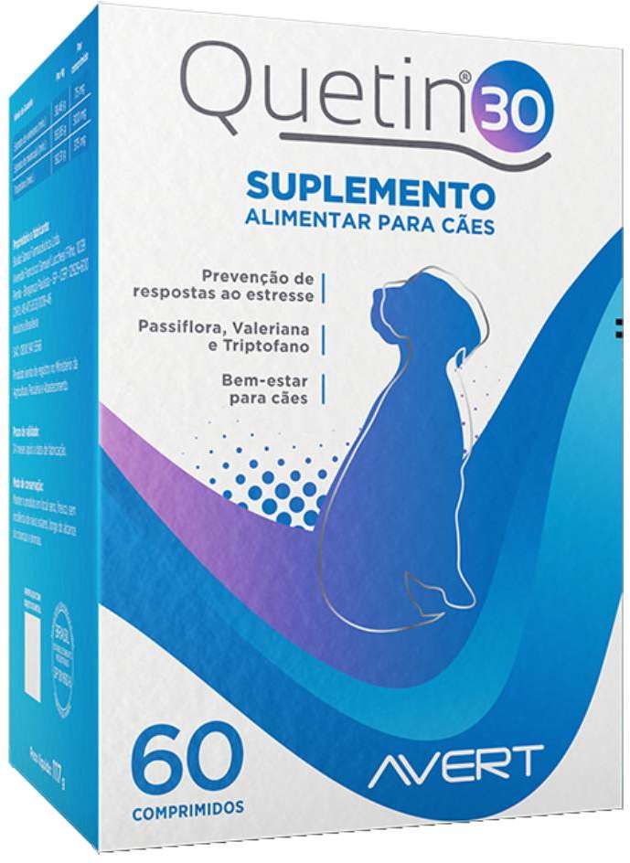 Suplemento Avert Quetin 30 para Cães - 60 Comprimidos
