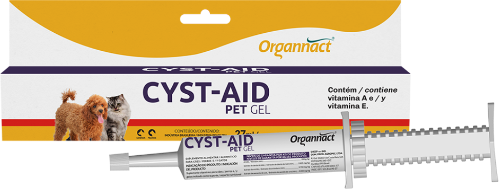 Suplemento Alimentar Organnact Cyst-Aid Pet Gel para Cães e Gatos - 27 mL